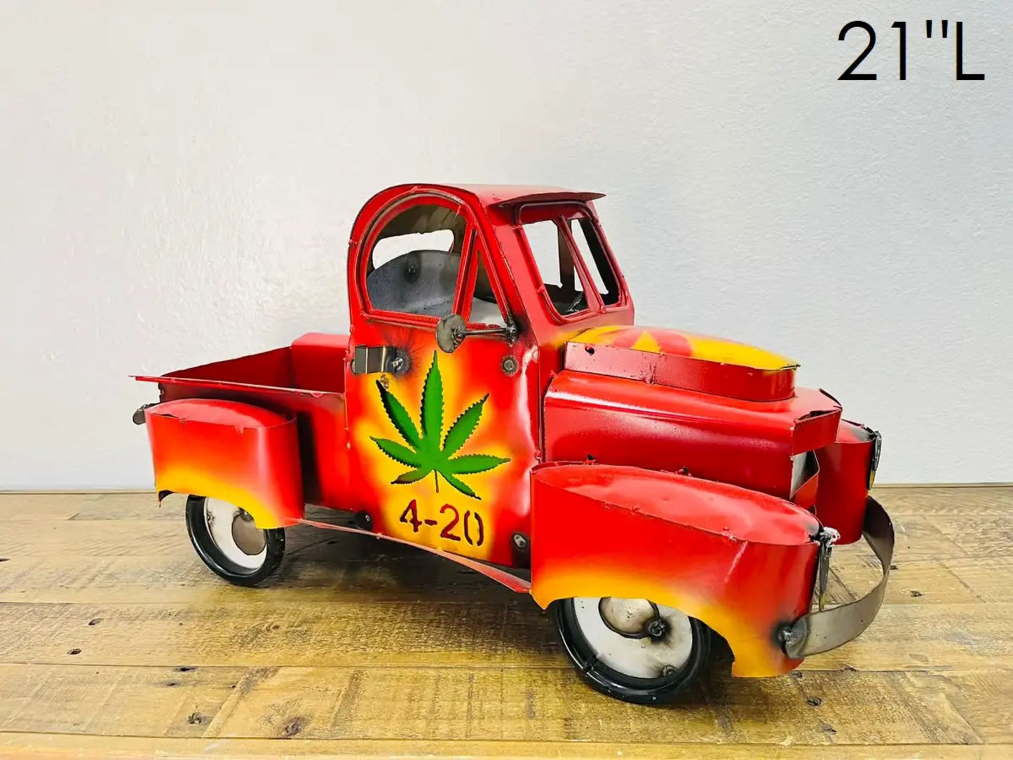 20" MULTI STYLE PICKUP TRUCK METAL GARDEN ART FIGURINE OUTDOOR & INDOOR FARM HOUSE WESTERN HOME DECOR HANDMADE NEW: 20"L X 10"W X 12" H