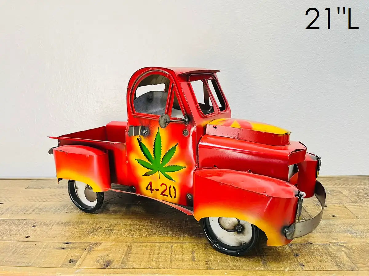 20" MULTI STYLE PICKUP TRUCK METAL GARDEN ART FIGURINE OUTDOOR & INDOOR FARM HOUSE WESTERN HOME DECOR HANDMADE NEW: 20"L X 10"W X 12" H