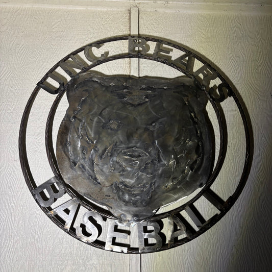 UNC BEARS CUSTOM RAW METAL NO PAINT VINTAGE CRAFT SIGN TEAM HANDMADE TO ORDER
