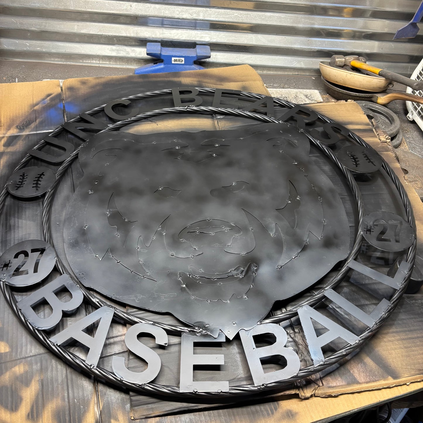UNC BEARS CUSTOM RAW METAL NO PAINT VINTAGE CRAFT SIGN TEAM HANDMADE TO ORDER