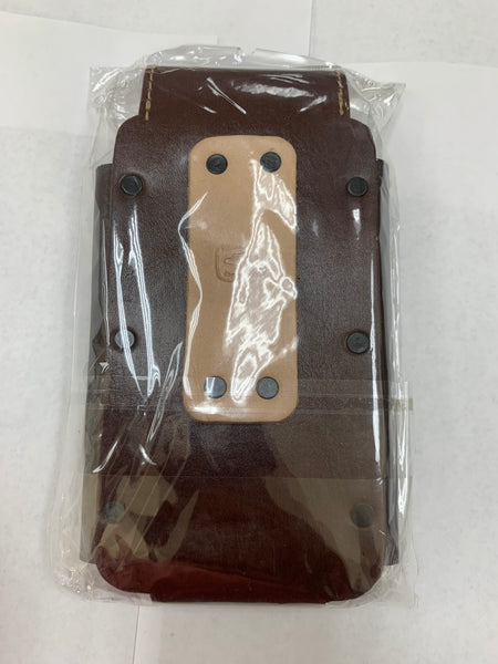 #EH11713 LEATHER 7" PHONE POUCH SIMPLE STYLE EXTRA LARGE BELT LOOP CELL PHONE CASE UNIVERSAL OVERSIZE WESTERN LEATHER ART HANDMADE NEW