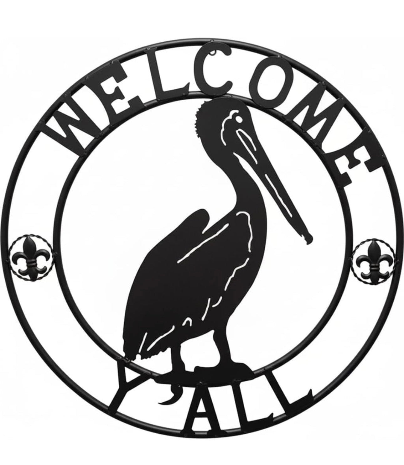 WELCOME PELICAN SIGN METAL WALL ART WESTERN HOME DECOR HANDMADE