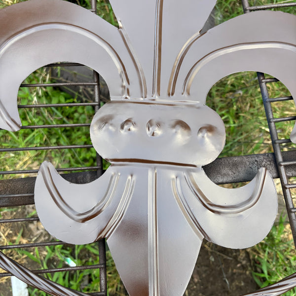 FLEUR DE LIS BROWN METAL WALL ART SIGN WESTERN HOME DECOR HANDMADE NEW 12",18",24",32"