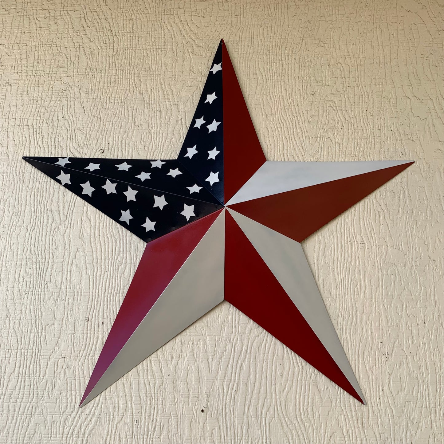 USA FLAG STAR STYLE# 5 RED WHITE & BLUE AMERICANA METAL BARN STAR WALL ART HANDMADE TO ORDER NEW #EH13380