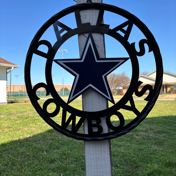 18",24",36" DALLAS COWBOYS METAL WALL ART WESTERN HOME DECOR VINTAGE RUSTIC BRONZE NEW #EH12316