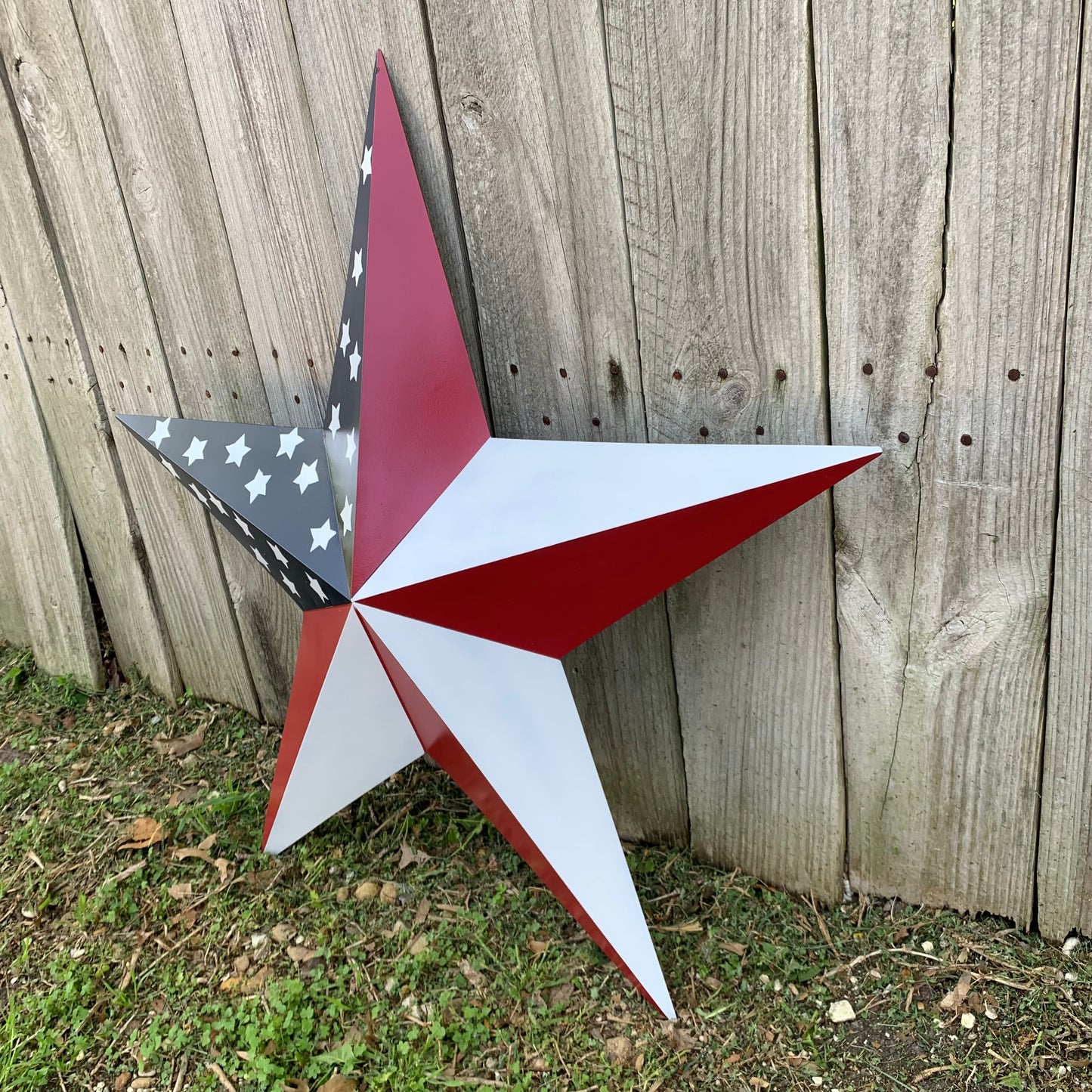 USA FLAG STAR STYLE# 5 RED WHITE & BLUE AMERICANA METAL BARN STAR WALL ART HANDMADE TO ORDER NEW #EH13380