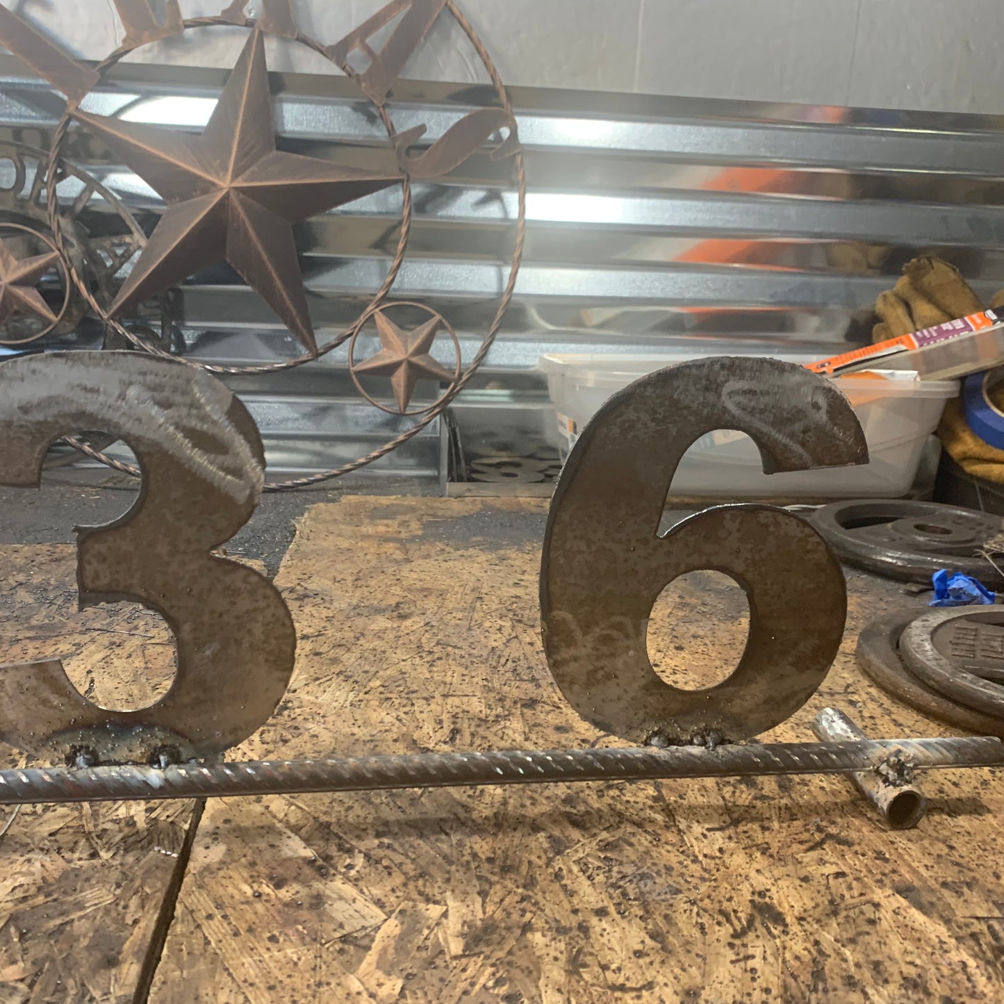 7"H X 36" LONG YOUR CUSTOM NUMBER METAL BARN METAL SIGN WESTERN HOME DECOR