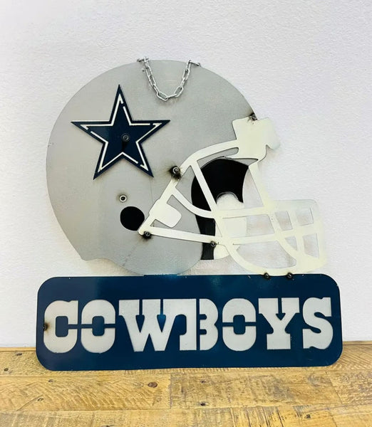 DALLAS COWBOYS 23" CUSTOM METAL VINTAGE CRAFT SIGN DISC WALL ART WESTERN HOME DECOR HANDMADE #33-820