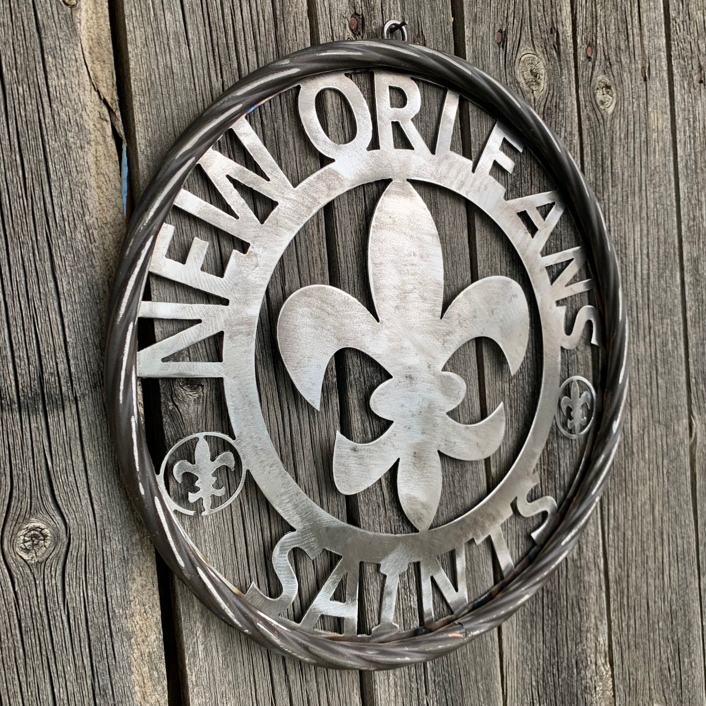 NEW ORLEANS SAINTS CUSTOM RAW METAL CRAFT SIGN WALL ART WESTERN HOME DECOR LASERCUT ART HANDMADE 12",18",24