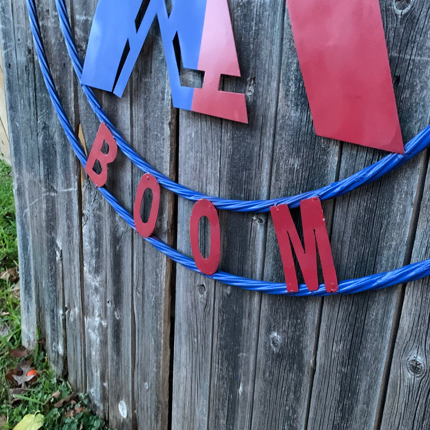 #EH11299 CUSTOM NAME XR ROOFING STYLE SIGN RED,WHITE & BLUE TEXAS FLAG LOGO HANDMADE