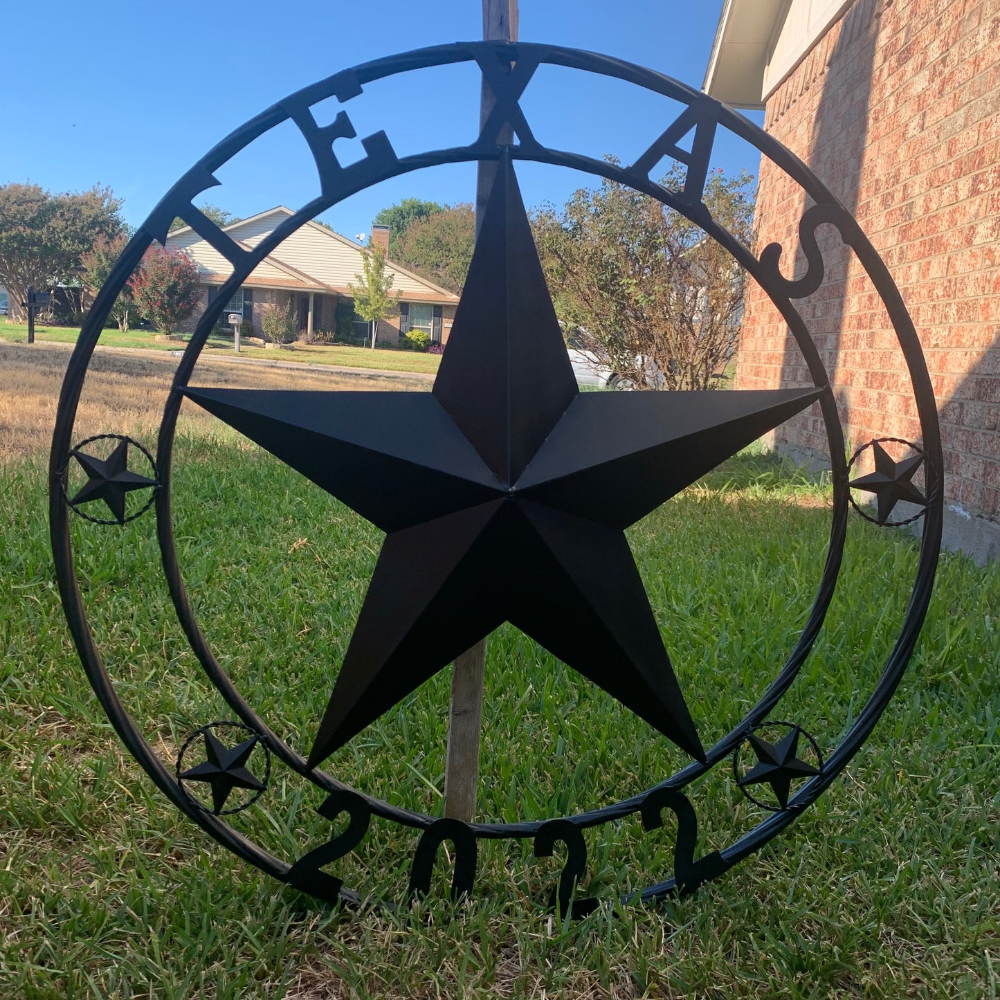 TEXAS 2022 STYLE CUSTOM NAME STAR BARN METAL LONE STAR 3d TWISTED ROPE RING WESTERN HOME DECOR RUSTIC  BLACK HANDMADE 24",32",34",36",40",42",44",46",50"