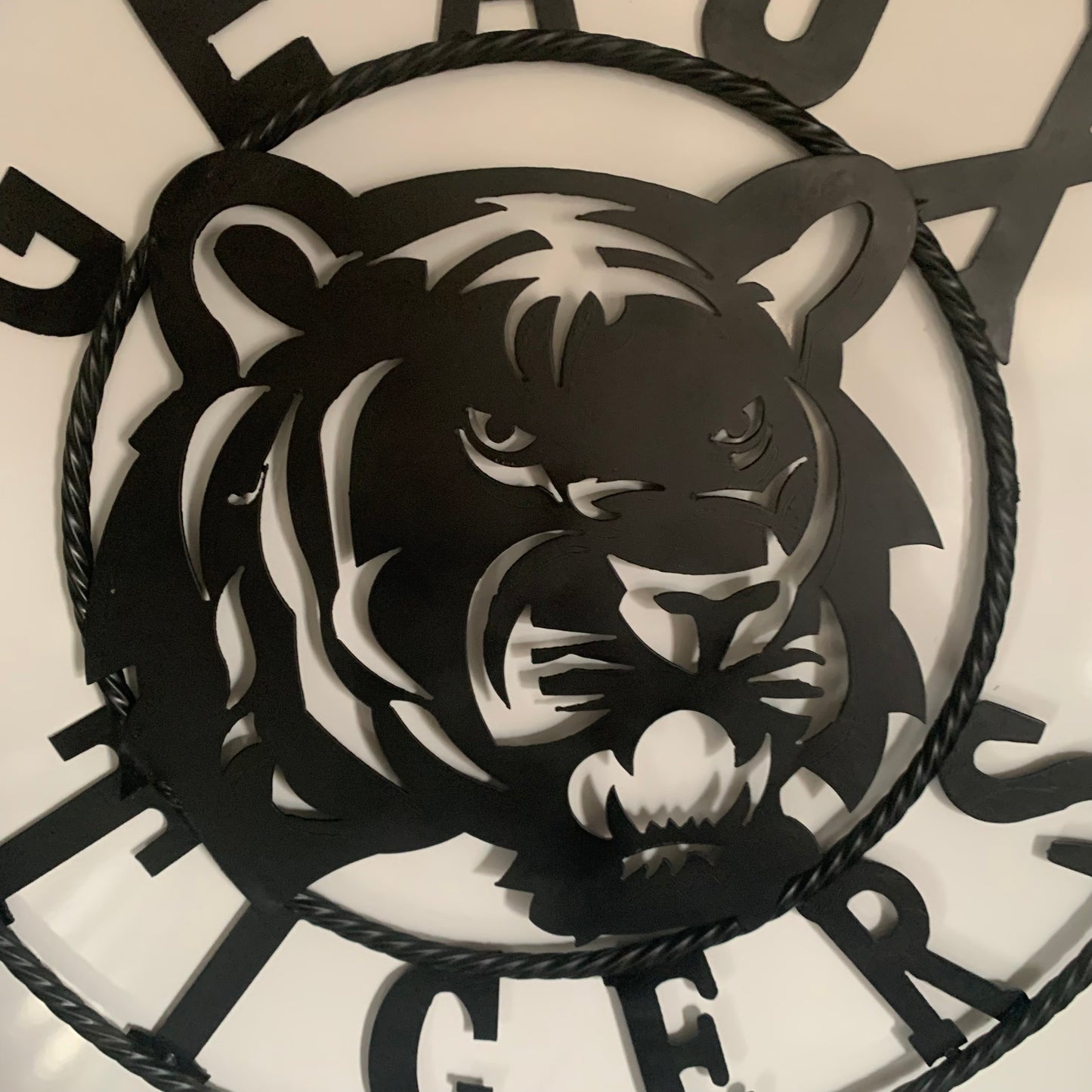 GEAUX TIGERS BLACK CUSTOM METAL VINTAGE CRAFT SIGN TEAM HANDMADE