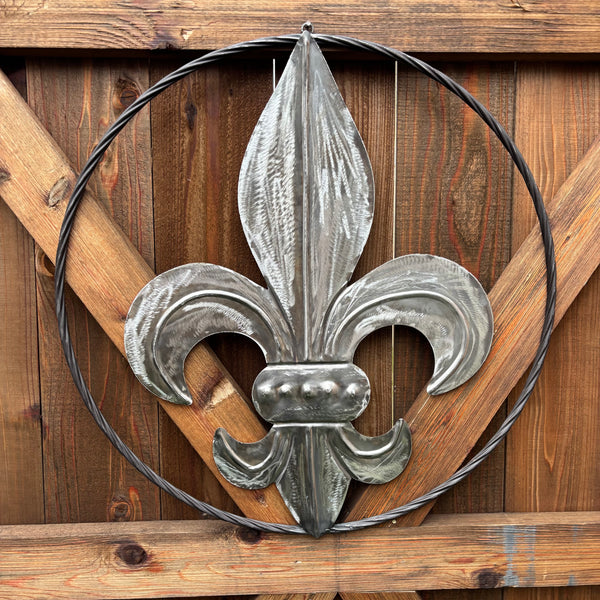 FLEUR DE LIS  CUSTOM RAW METAL METAL UNPAINTED WALL ART SIGN WESTERN HOME DECOR HANDMADE NEW 12",18",24",32"
