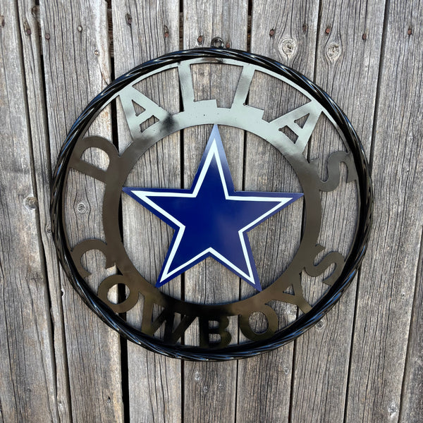 18",24",36" DALLAS COWBOYS METAL WALL ART WESTERN HOME DECOR VINTAGE RUSTIC BRONZE NEW #EH12316