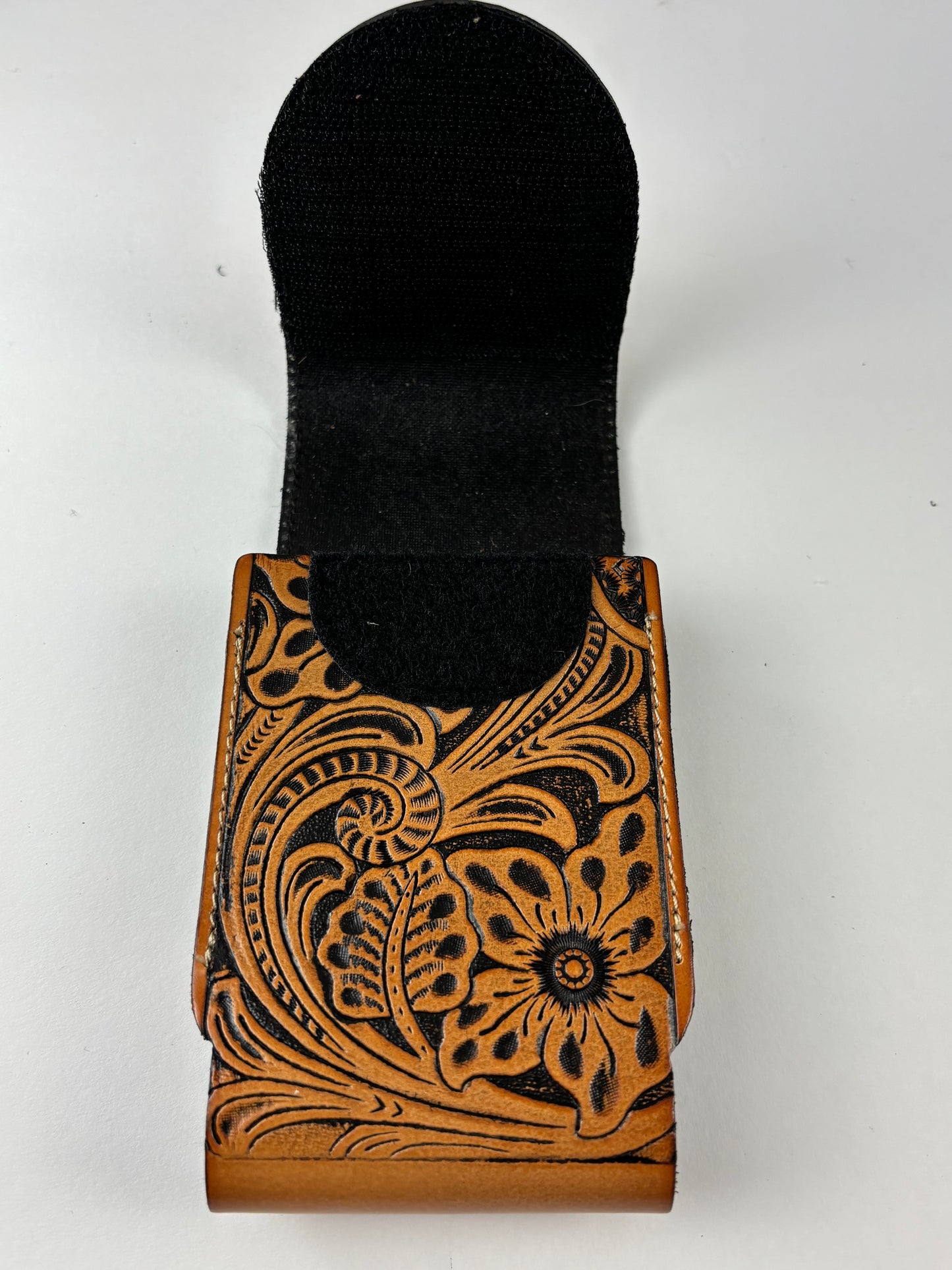 7" STAR LEATHER HOLSTER TAN BROWN STAR POUCH EXTRA LARGE  BELT LOOP CELL PHONE CASE UNIVERSAL OVERSIZE #EH13320