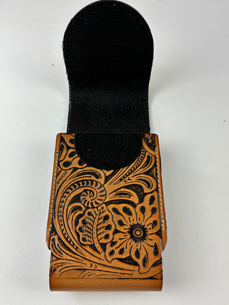 7" STAR LEATHER HOLSTER TAN BROWN STAR POUCH EXTRA LARGE  BELT LOOP CELL PHONE CASE UNIVERSAL OVERSIZE