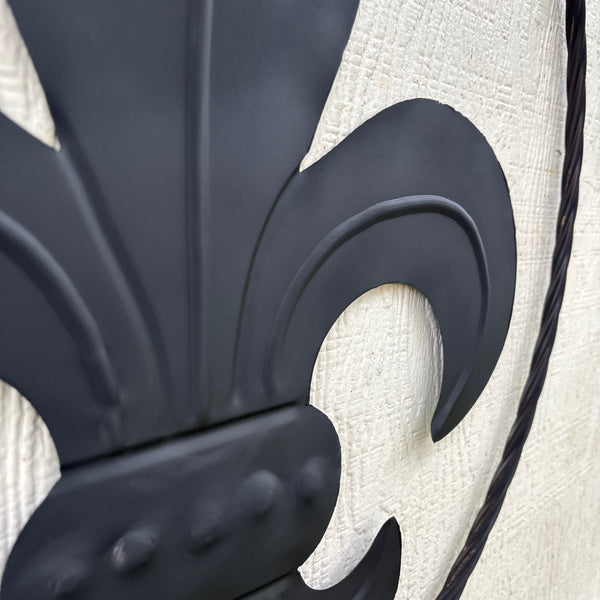 FLEUR DE LIS BLACK FLAT METAL WALL ART SIGN WESTERN HOME DECOR HANDMADE NEW 12",18",24",32"