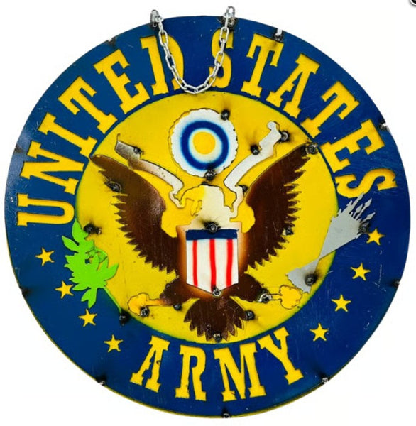 ARMY 21" CUSTOM METAL VINTAGE CRAFT SIGN DISC WALL ART WESTERN HOME DECOR HANDMADE #36-080