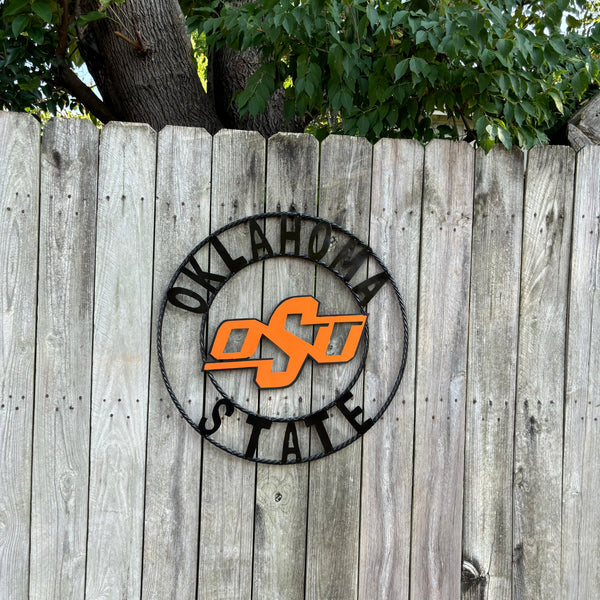 OSU OKLAHOMA STATE COWBOYS METAL CUSTOM VINTAGE TEAM WALL ART HANDMADE CRAFT SIGN