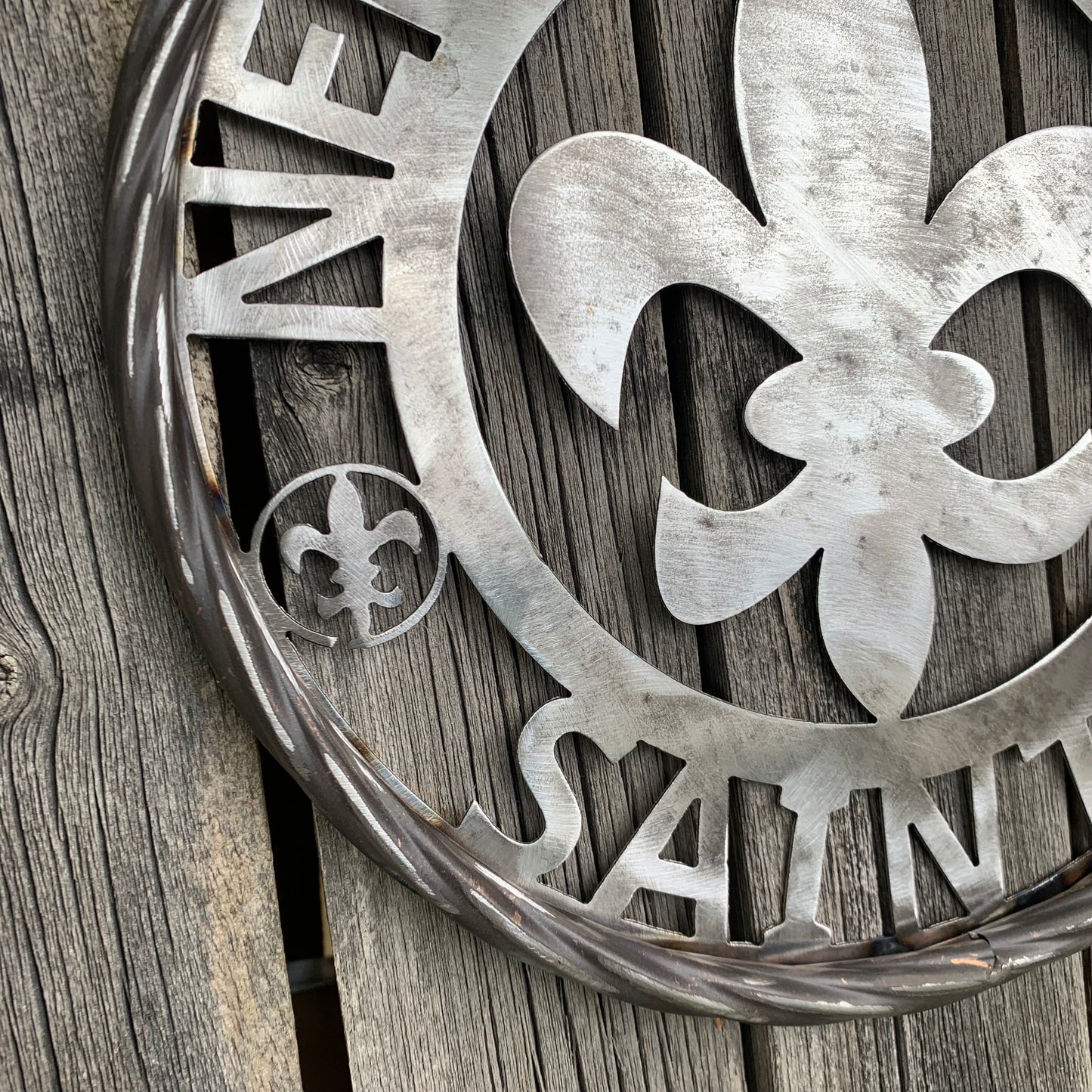 NEW ORLEANS SAINTS CUSTOM RAW METAL CRAFT SIGN WALL ART WESTERN HOME DECOR LASERCUT ART HANDMADE 12",18",24