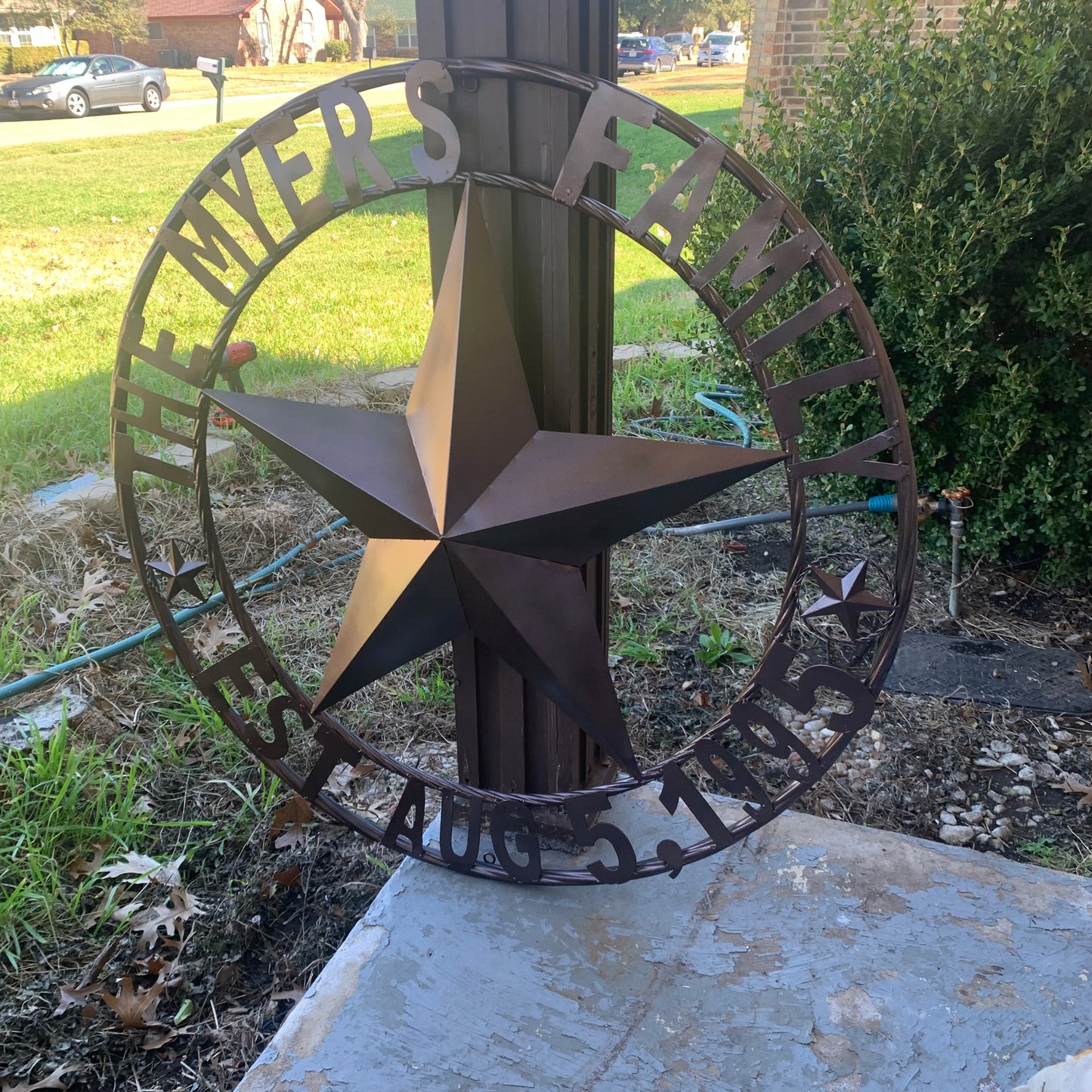 MYERS STYLE YOUR CUSTOM NAME STAR BARN STAR METAL LONE STAR WESTERN HOME DECOR RUSTIC BLACK HANDMADE 24",32",36",50"