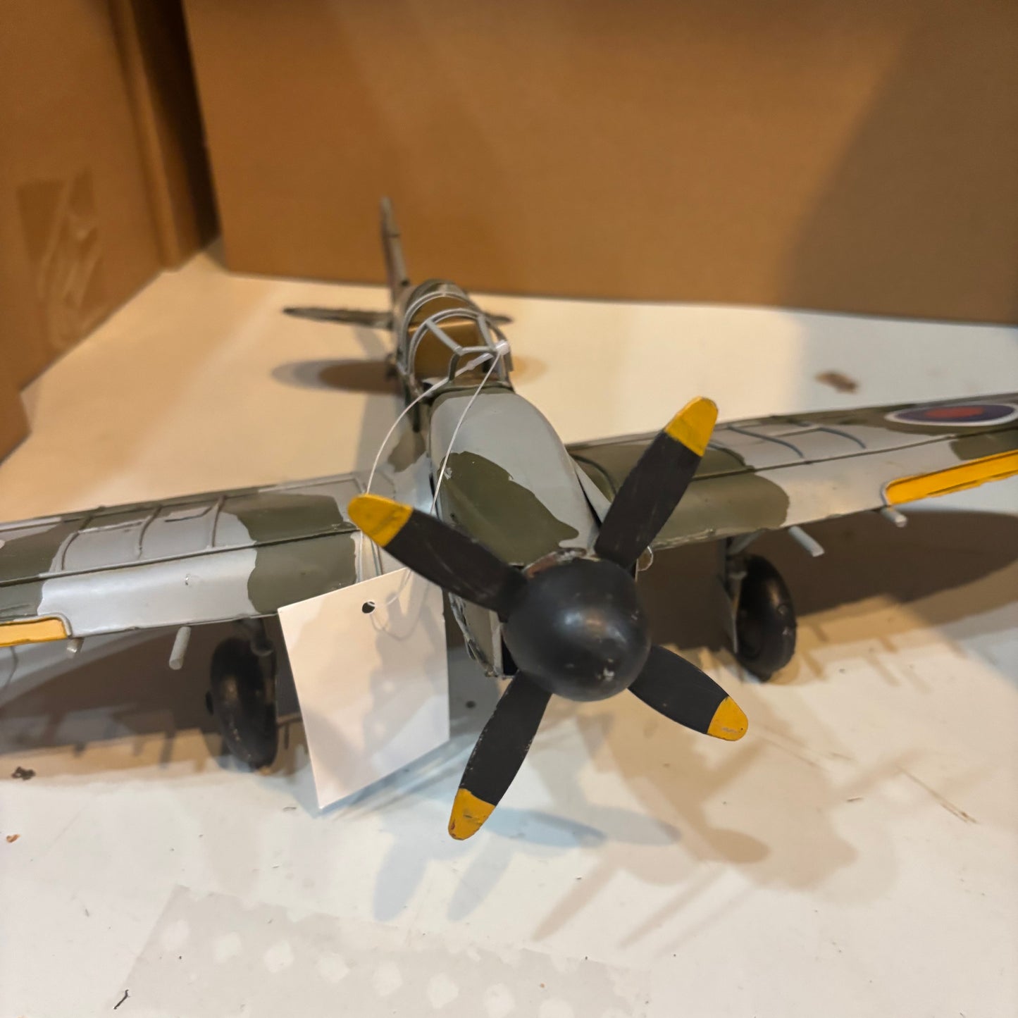 SPITFIRE METAL AIRPLAINE WW WESTERN HOME DECOR HANDMADE #RA0234