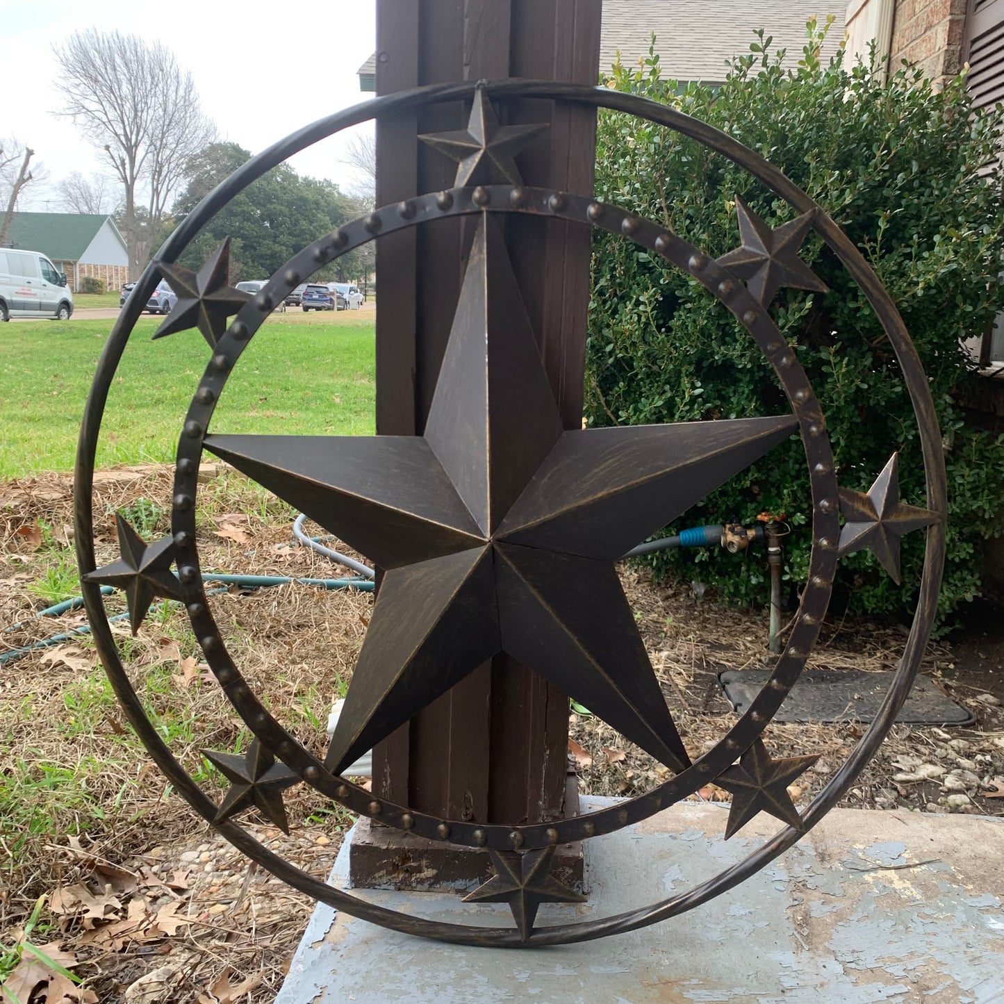 24" MULTI STAR BEADED COLIBROX BARN STAR METAL LONESTAR WESTERN HOME DECOR HANDMADE RUSTIC DARK BRONZE NEW