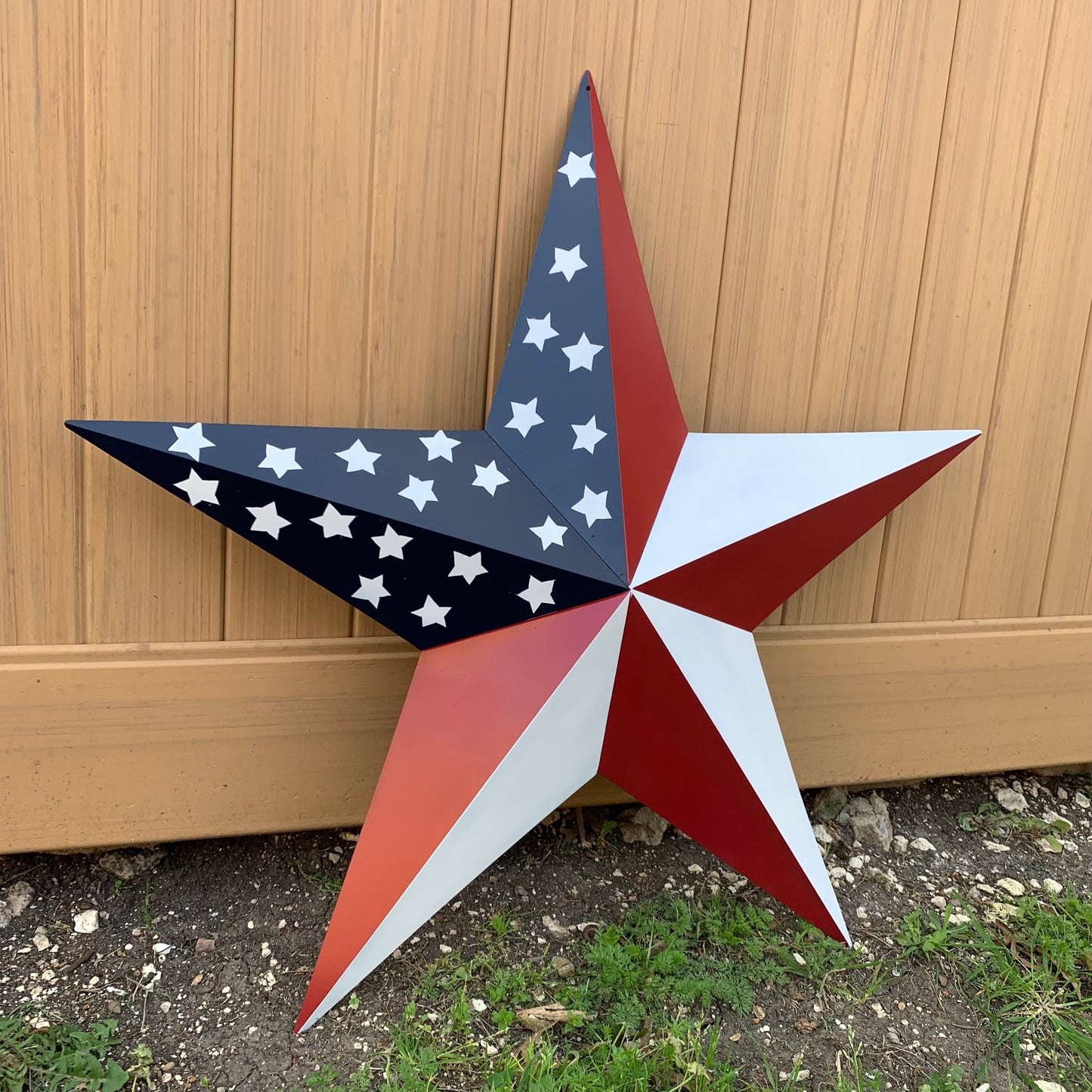 USA FLAG STAR STYLE# 5 RED WHITE & BLUE AMERICANA METAL BARN STAR WALL ART HANDMADE TO ORDER NEW #EH13380