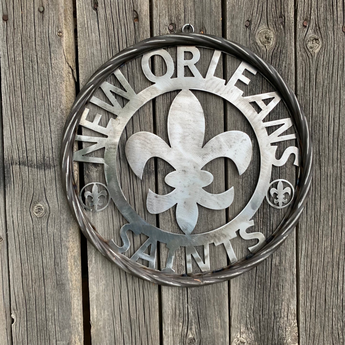 NEW ORLEANS SAINTS CUSTOM RAW METAL CRAFT SIGN WALL ART WESTERN HOME DECOR LASERCUT ART HANDMADE 12",18",24