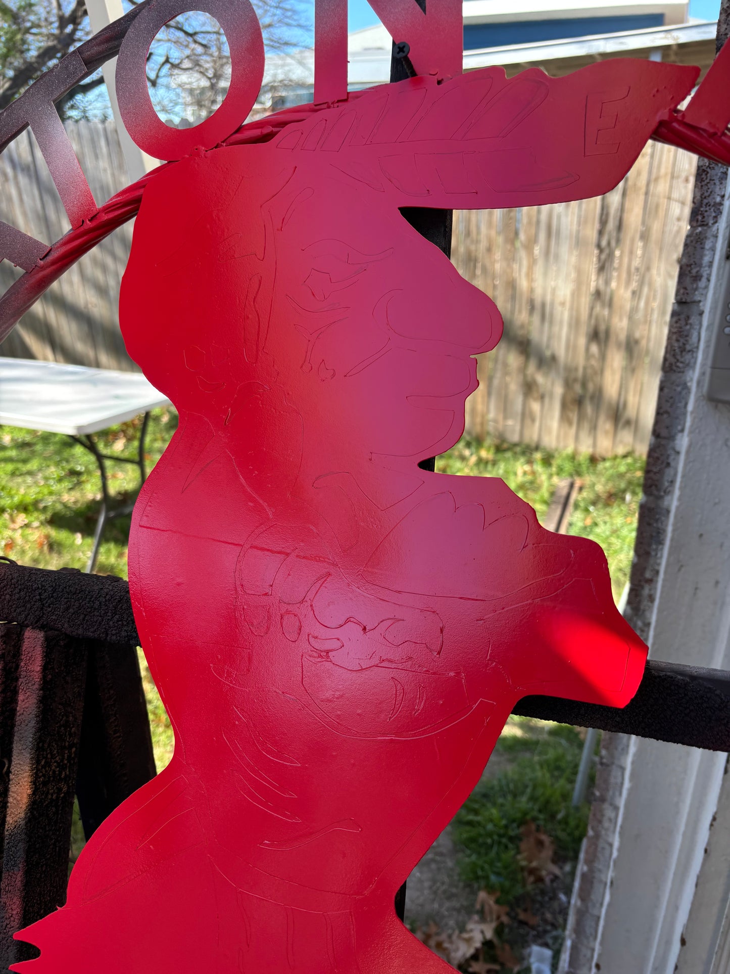 EATON REDS CUSTOM METAL VINTAGE CRAFT SIGN TEAM RED WHITE HANDMADE TO ORDER