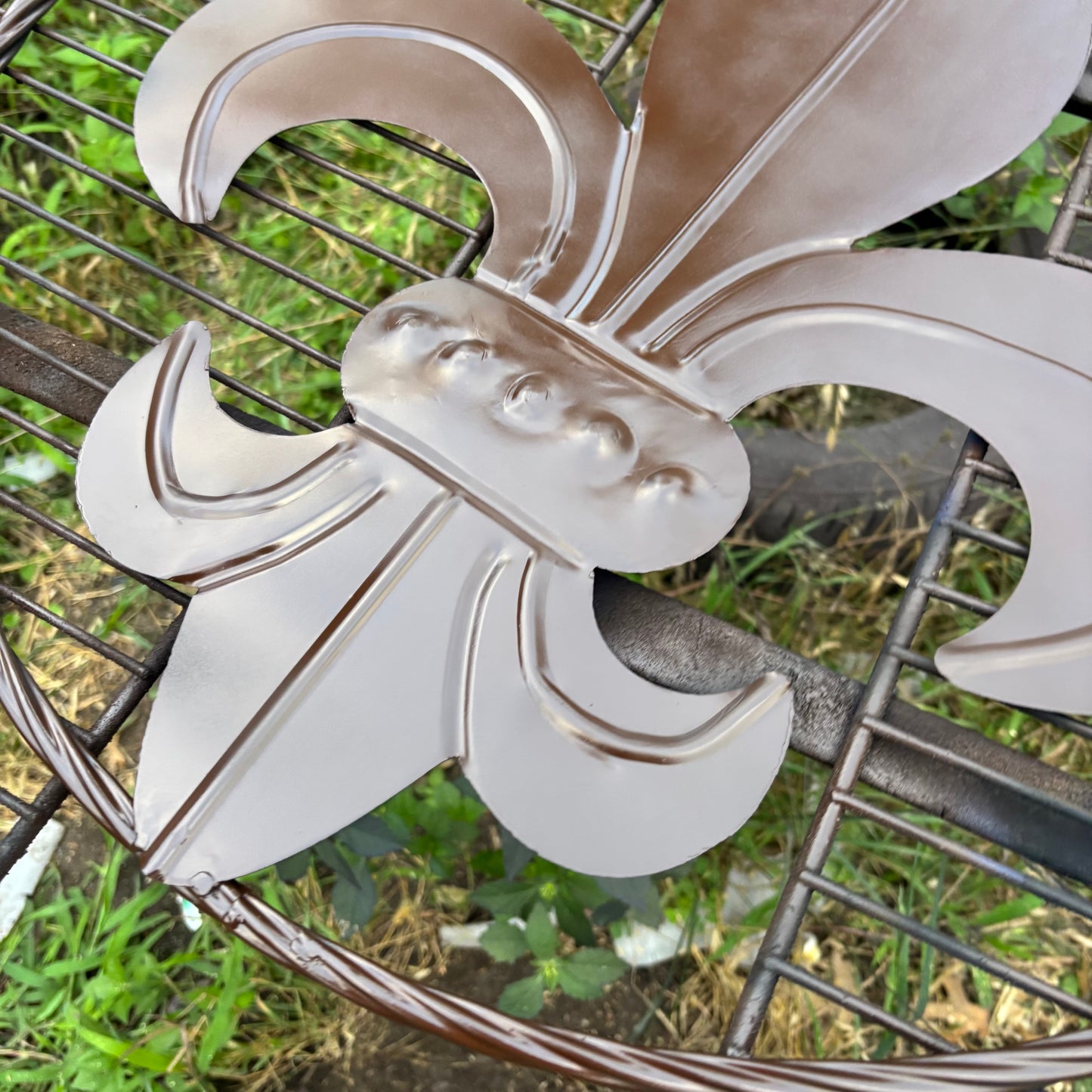 FLEUR DE LIS BROWN METAL WALL ART SIGN WESTERN HOME DECOR HANDMADE NEW 12",18",24",32"