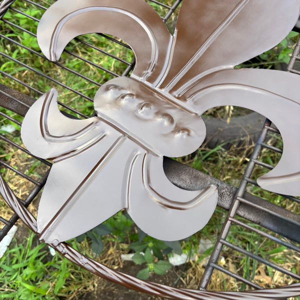 FLEUR DE LIS BROWN METAL WALL ART SIGN WESTERN HOME DECOR HANDMADE NEW 12",18",24",32"