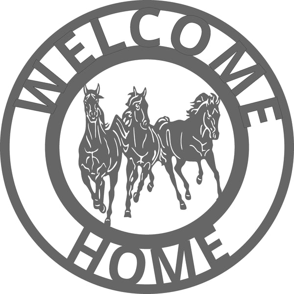 YOUR CUSTOM NAME RED HORSE WELCOME HOME LASERCUT SIGN METAL ART WITH TWISTED RING DESIGN WESTERN  HOME DECOR HANDMADEMETAL ANIMAL ART HOME WALL DECOR BRAND NEW #EH12719