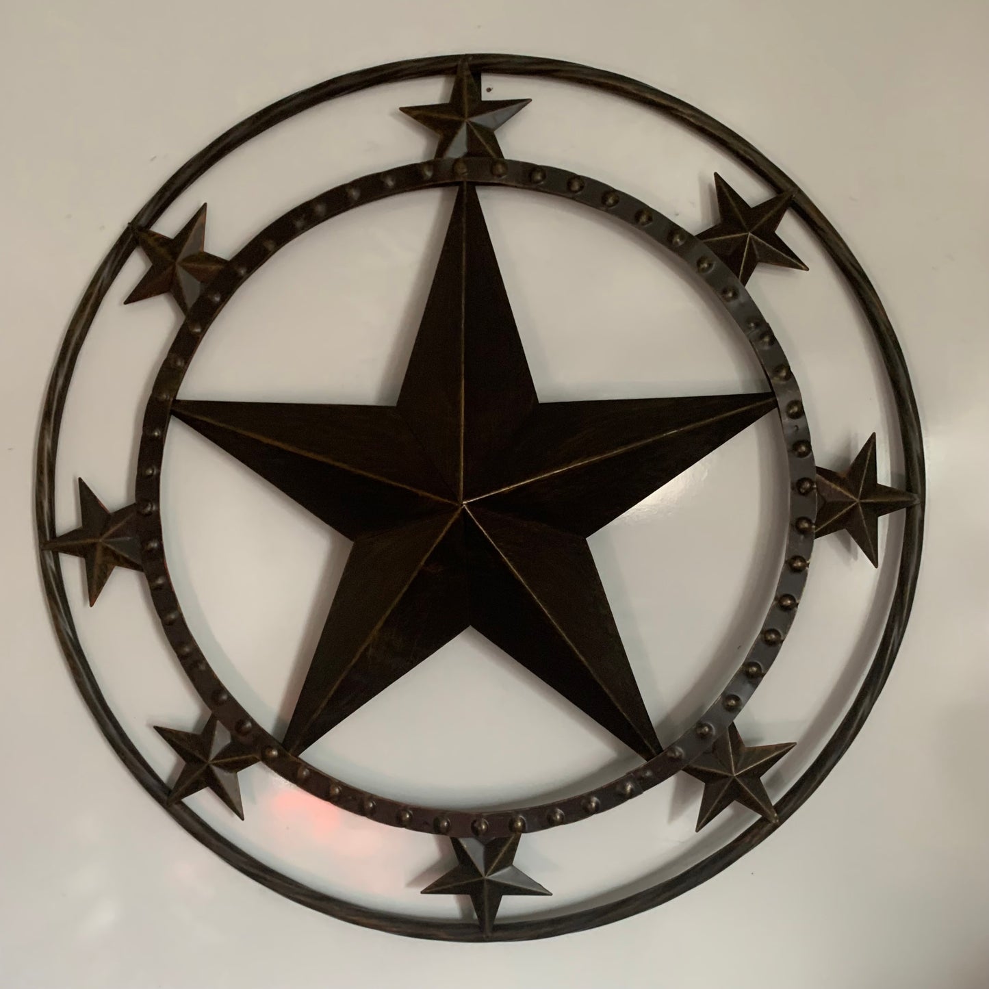 24" MULTI STAR BEADED COLIBROX BARN STAR METAL LONESTAR WESTERN HOME DECOR HANDMADE RUSTIC DARK BRONZE NEW
