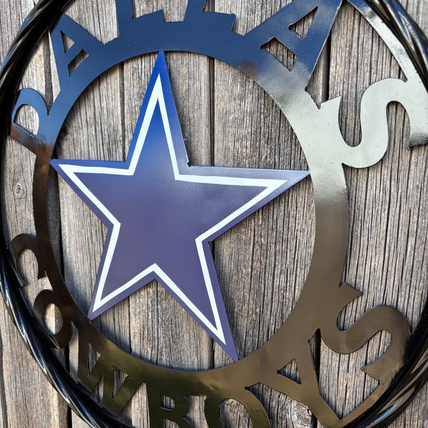 18",24",36" DALLAS COWBOYS METAL WALL ART WESTERN HOME DECOR VINTAGE RUSTIC BRONZE NEW #EH12316