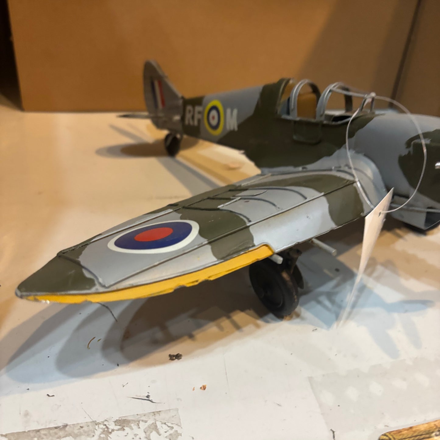 SPITFIRE METAL AIRPLAINE WW WESTERN HOME DECOR HANDMADE #RA0234