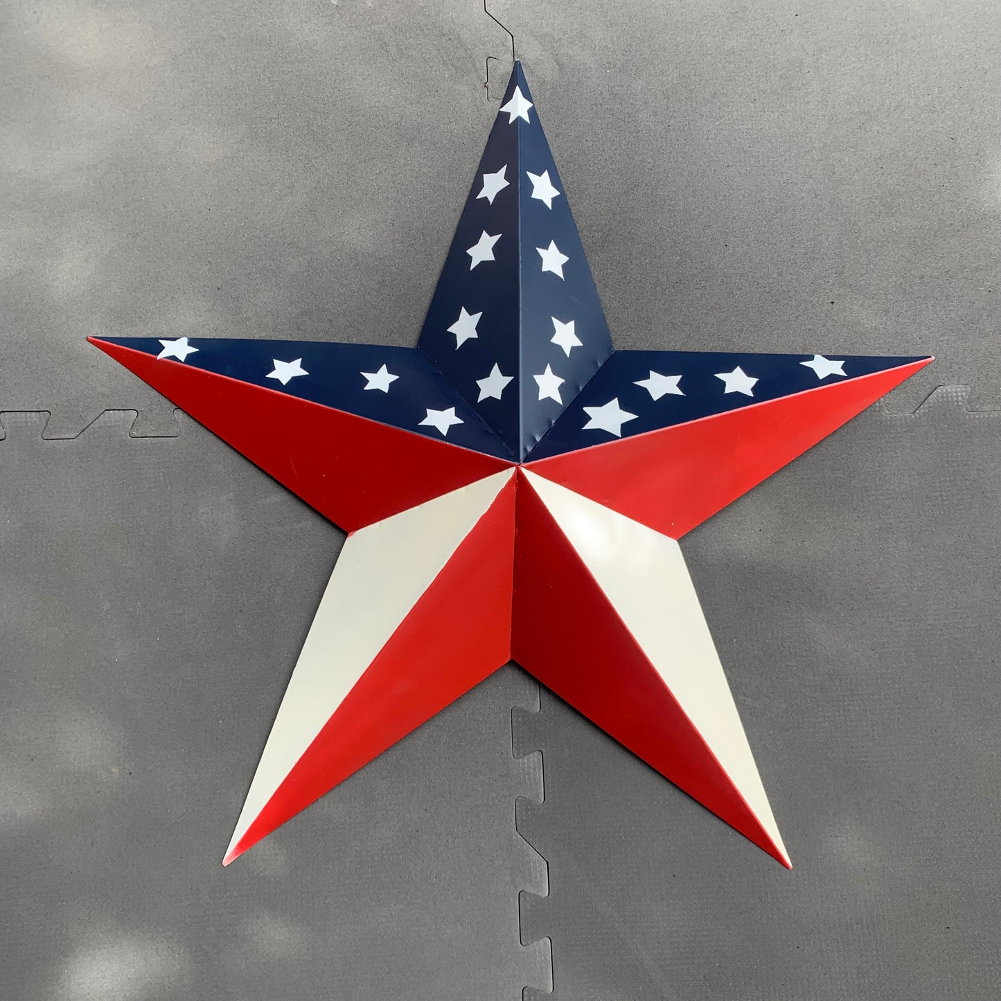 16",24",30",36" USA AMERICAN FLAG STAR RED WHITE & BLUE METAL BARN STAR STYLE# 6 HANDMADE #EH13523