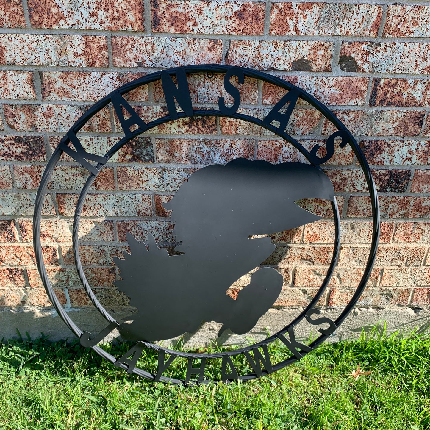 KANSAS JAYHAWKS BLACK CUSTOM METAL VINTAGE CRAFT SIGN WALL ART TEAM SIGN HANDMADE