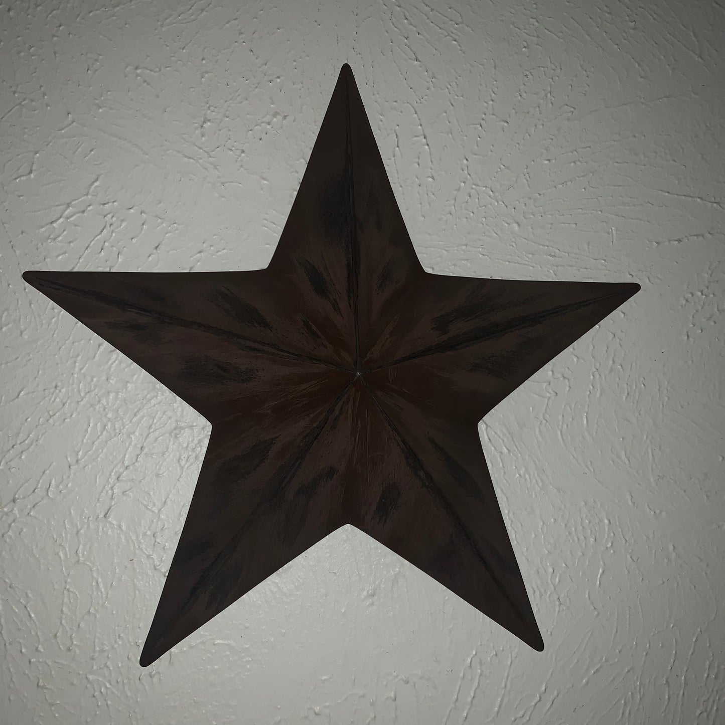 DISTRESSED BROWN TWO TONE BARN STAR METAL ART WESTERN HOME DECOR HANDMADE NEW