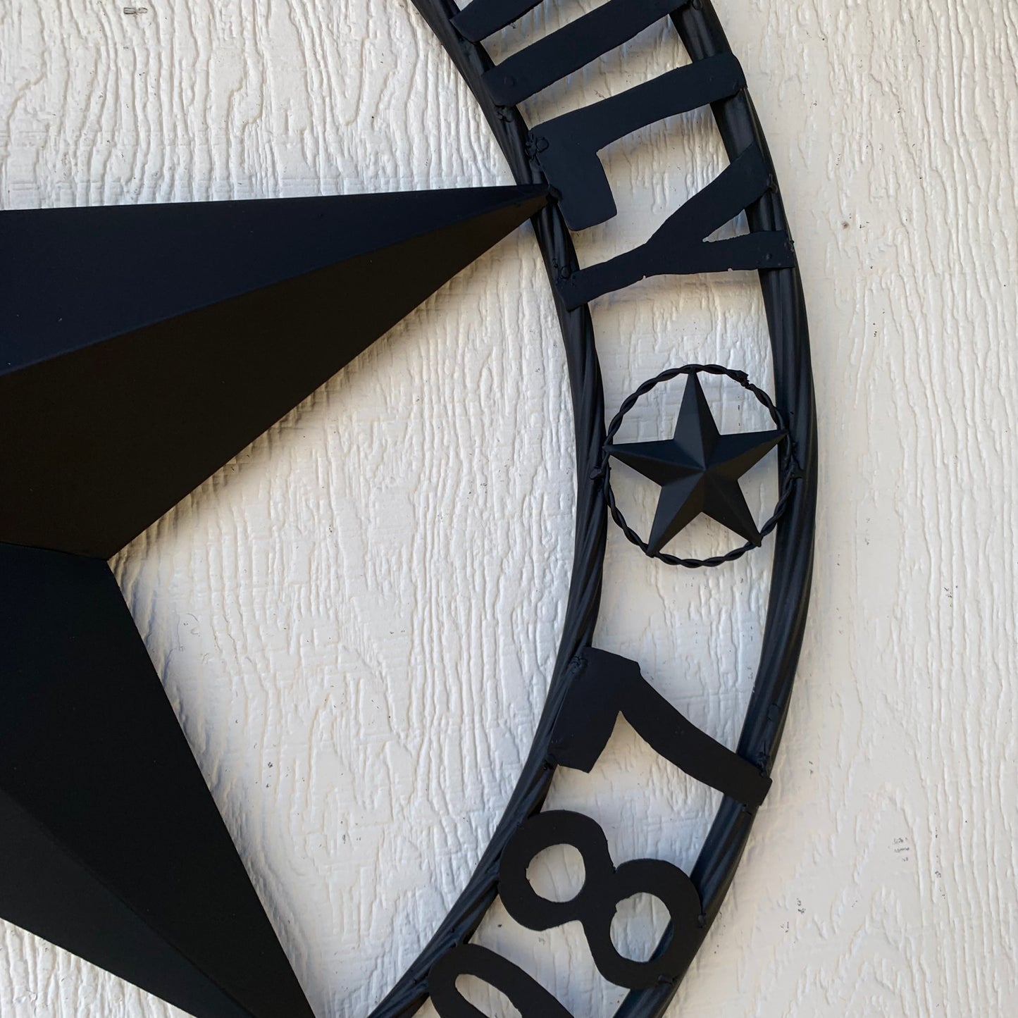 RALSTON FAMILY STYLE CUSTOM NAME STAR BARN METAL STAR 3d TWISTED ROPE RING WESTERN HOME DECOR RUSTIC BLACK HANDMADE 24",32",36",50"