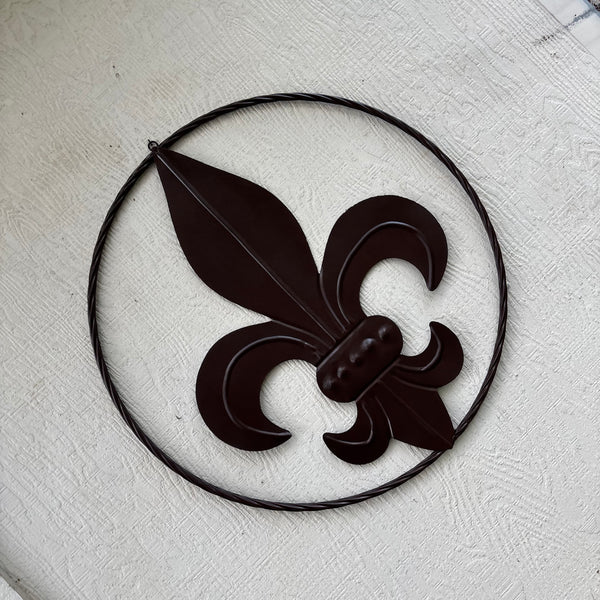 FLEUR DE LIS BRONZE METAL WALL ART SIGN WESTERN HOME DECOR HANDMADE NEW 12",18",24",32"