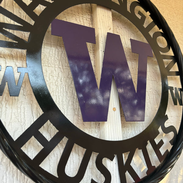 12", 18", 24", 32" WASHINGTON HUSKIES CUSTOM METAL VINTAGE CRAFT TEAM SIGN HANDMADE 36",40",44",50"