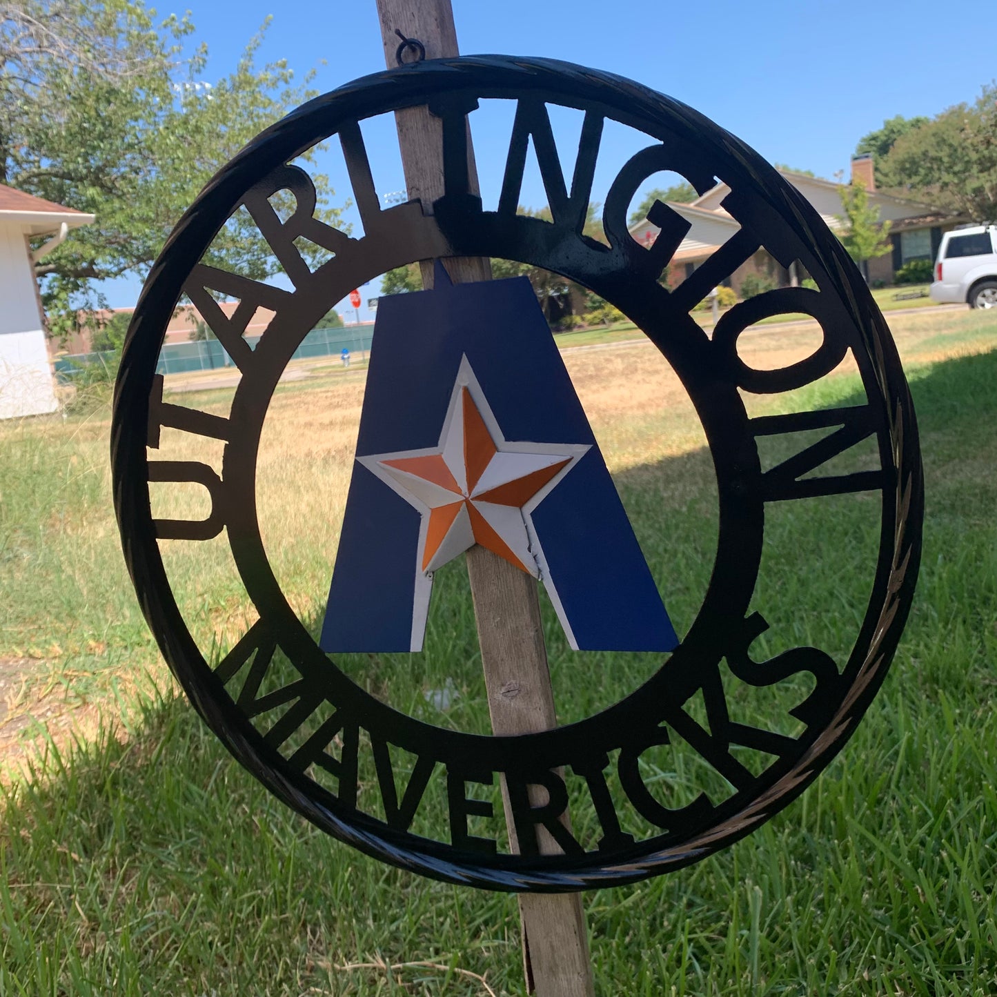 UTA ARLINGTON CUSTOM METAL VINTAGE CRAFT TEAM SIGN WESTERN HOME DECOR HANDMADE