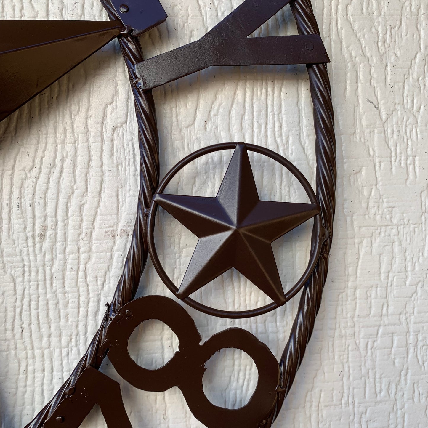 BREEN FAMILY STYLE CUSTOM NAME STAR BARN METAL STAR 3d TWISTED ROPE RING WESTERN HOME DECOR RUSTIC BROWN HANDMADE 24",32",36",50"