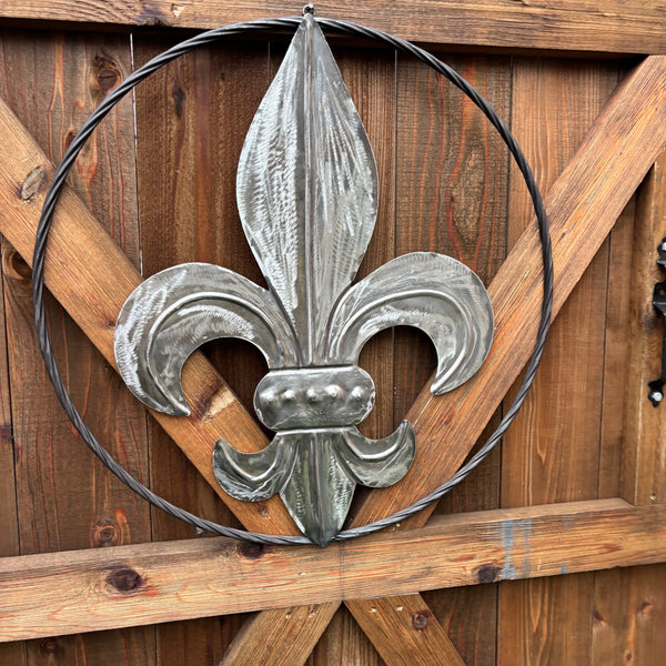 FLEUR DE LIS  CUSTOM RAW METAL METAL UNPAINTED WALL ART SIGN WESTERN HOME DECOR HANDMADE NEW 12",18",24",32"