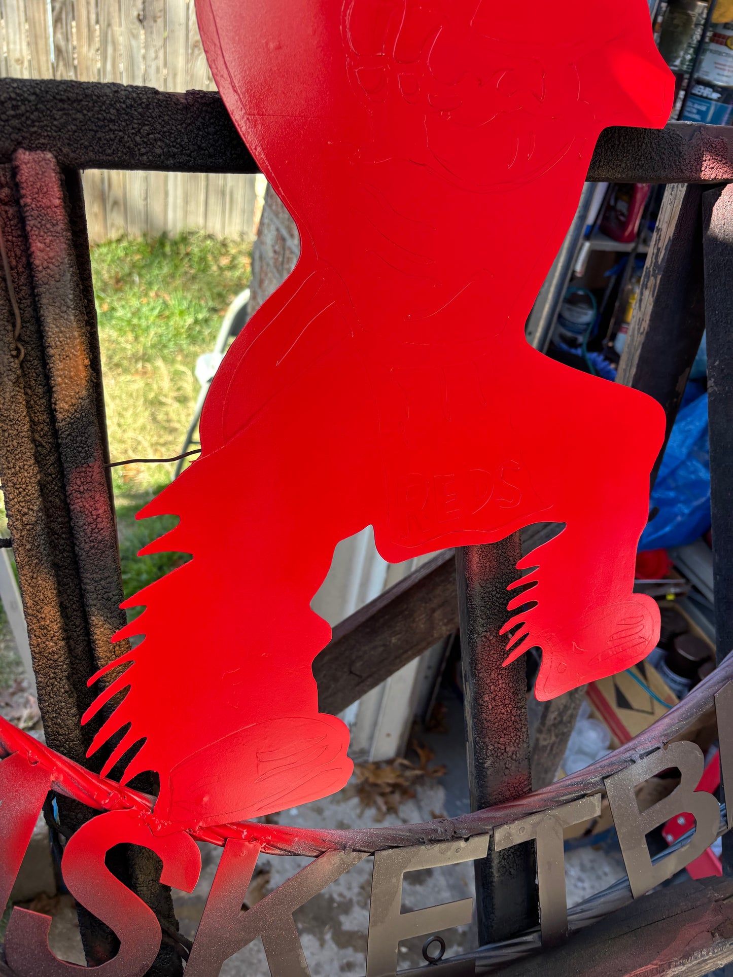 EATON REDS CUSTOM METAL VINTAGE CRAFT SIGN TEAM RED WHITE HANDMADE TO ORDER