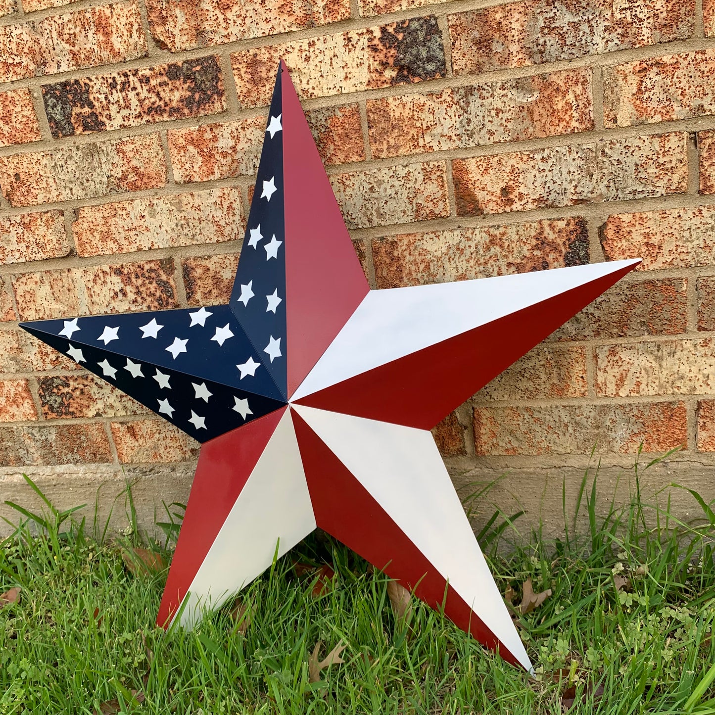 USA FLAG STAR STYLE# 5 RED WHITE & BLUE AMERICANA METAL BARN STAR WALL ART HANDMADE TO ORDER NEW #EH13380
