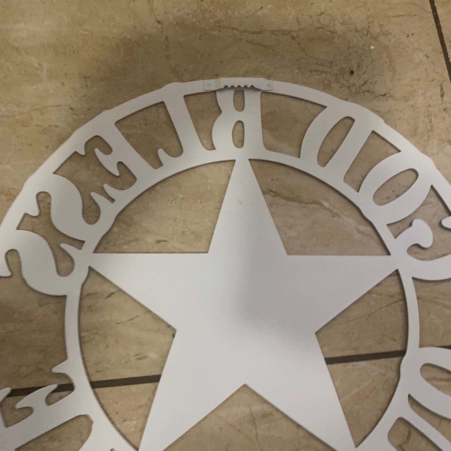 12" GOD BLESS OUR HOME METAL FLAT 2D  STAR SIGN LASERCUT ART WESTERN HOME DECOR HANDMADE NEW #EH11364