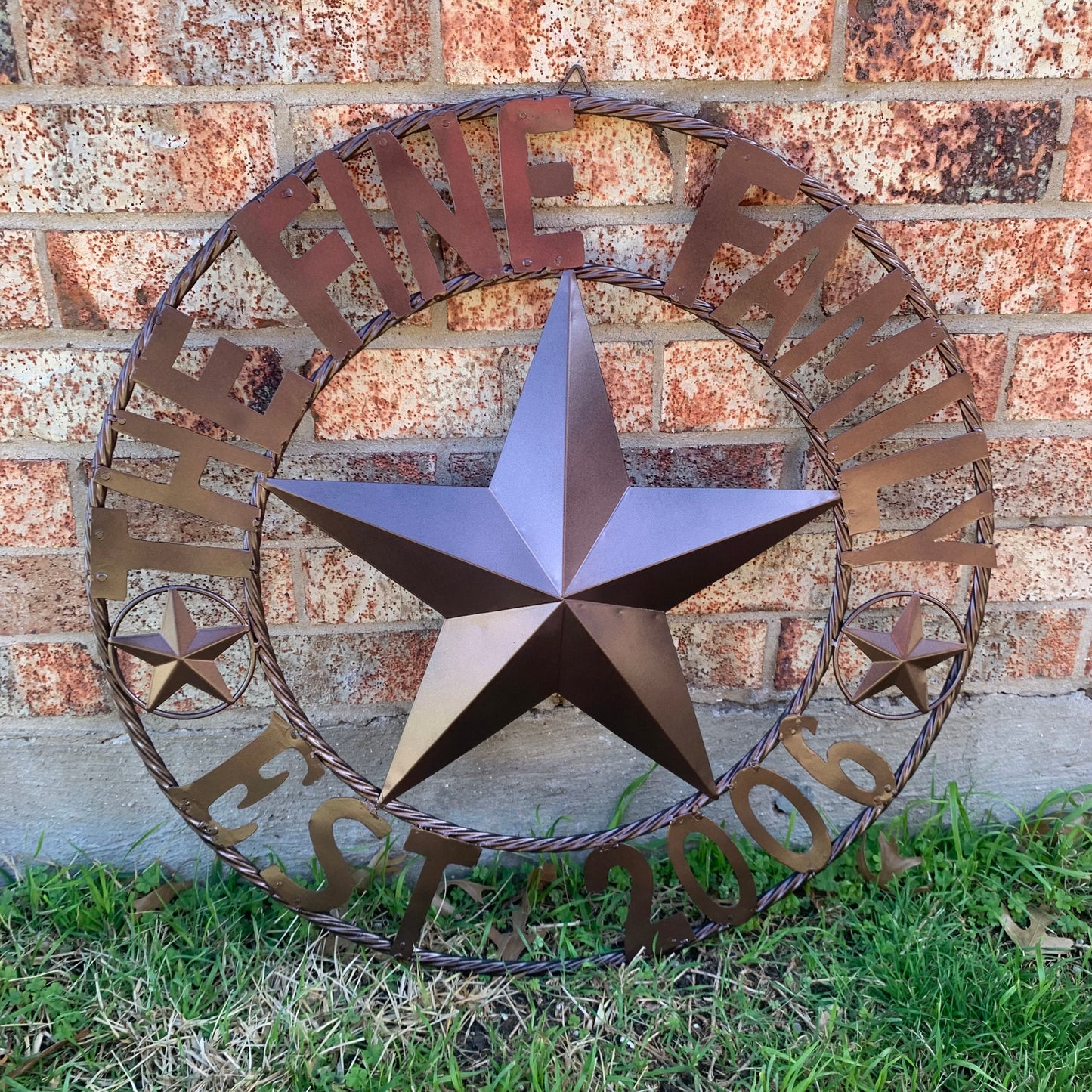 FINE FAMILY STYLE YOUR CUSTOM NAME STAR BARN STAR METAL LONE STAR WESTERN HOME DECOR RUSTIC BRONZE HANDMADE 24",32",36",50"