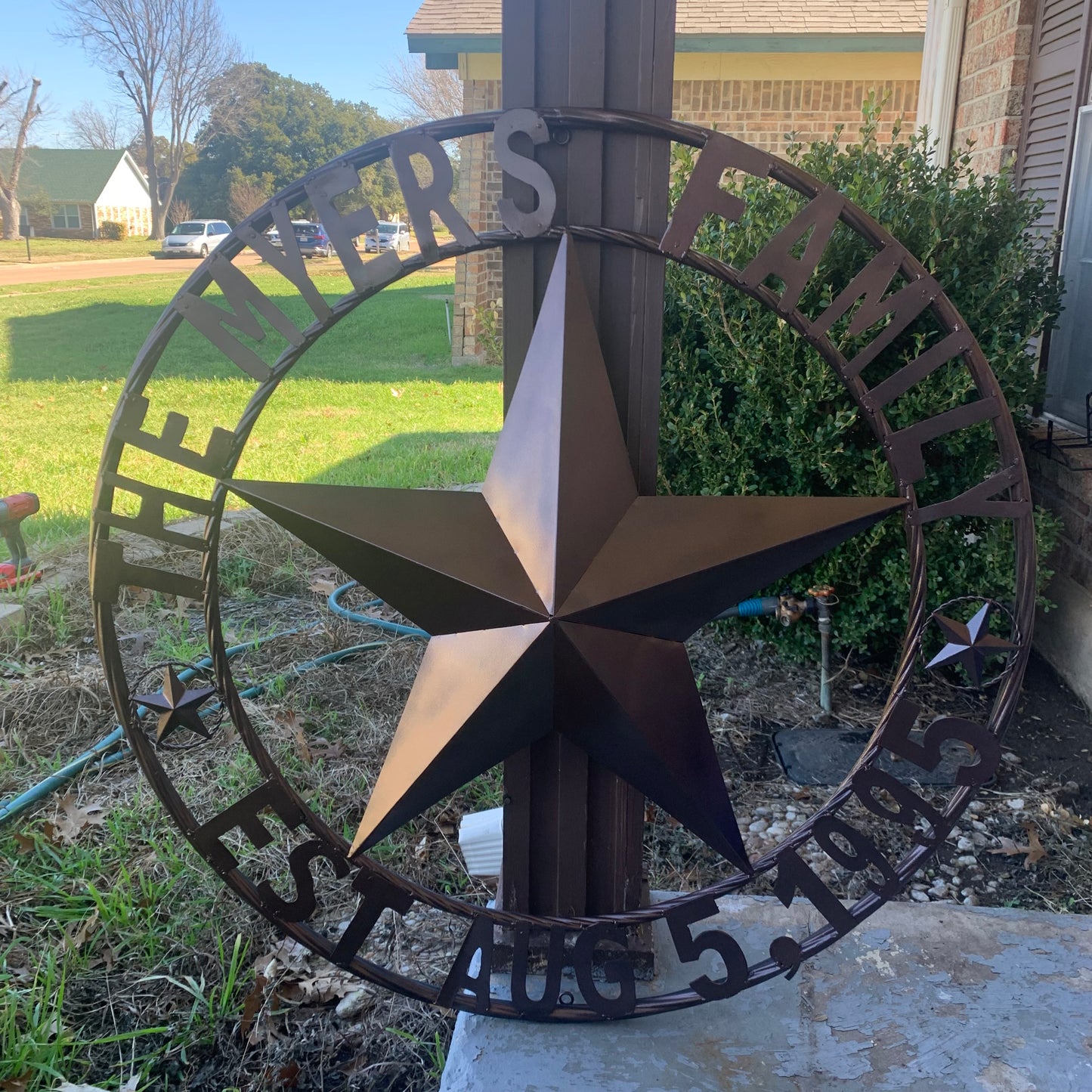 MYERS STYLE YOUR CUSTOM NAME STAR BARN STAR METAL LONE STAR WESTERN HOME DECOR RUSTIC BLACK HANDMADE 24",32",36",50"